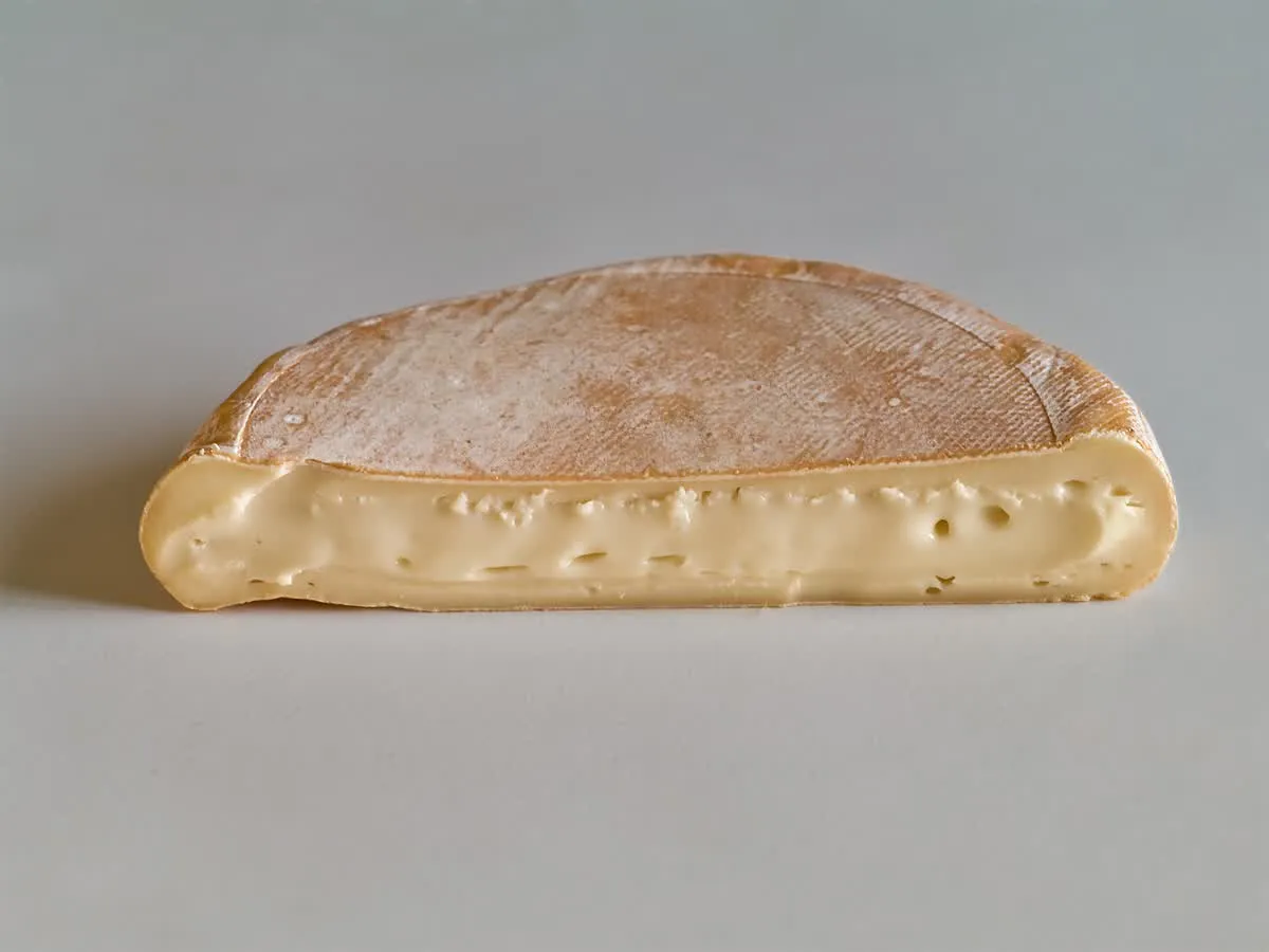 Un demi-reblochon AOP, pâte souple et croûte lavée couleur safran