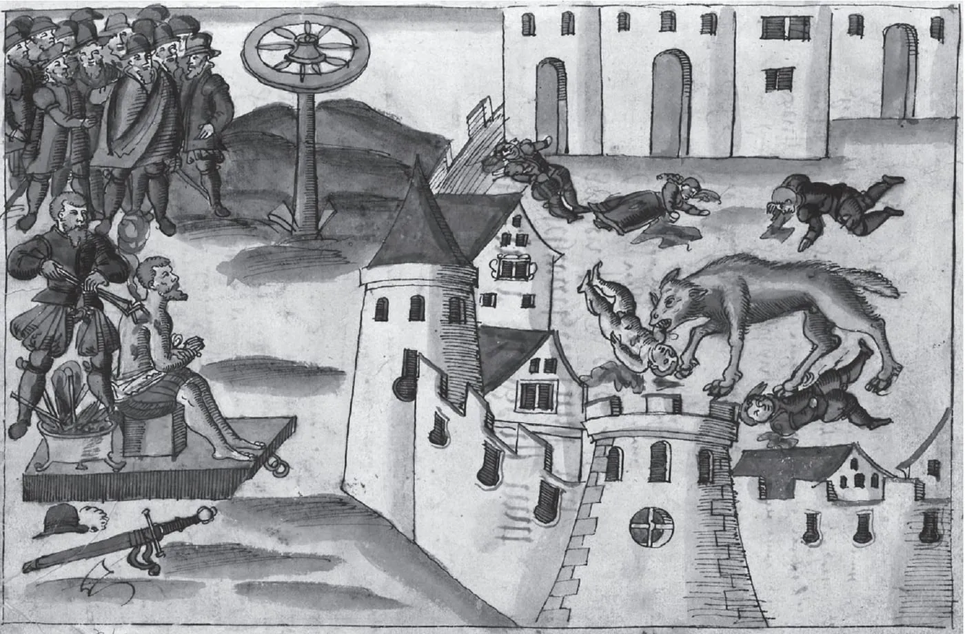 Gravure sur bois de 1580 conservée dans la collection de Johann Jakob Wick, à Genève