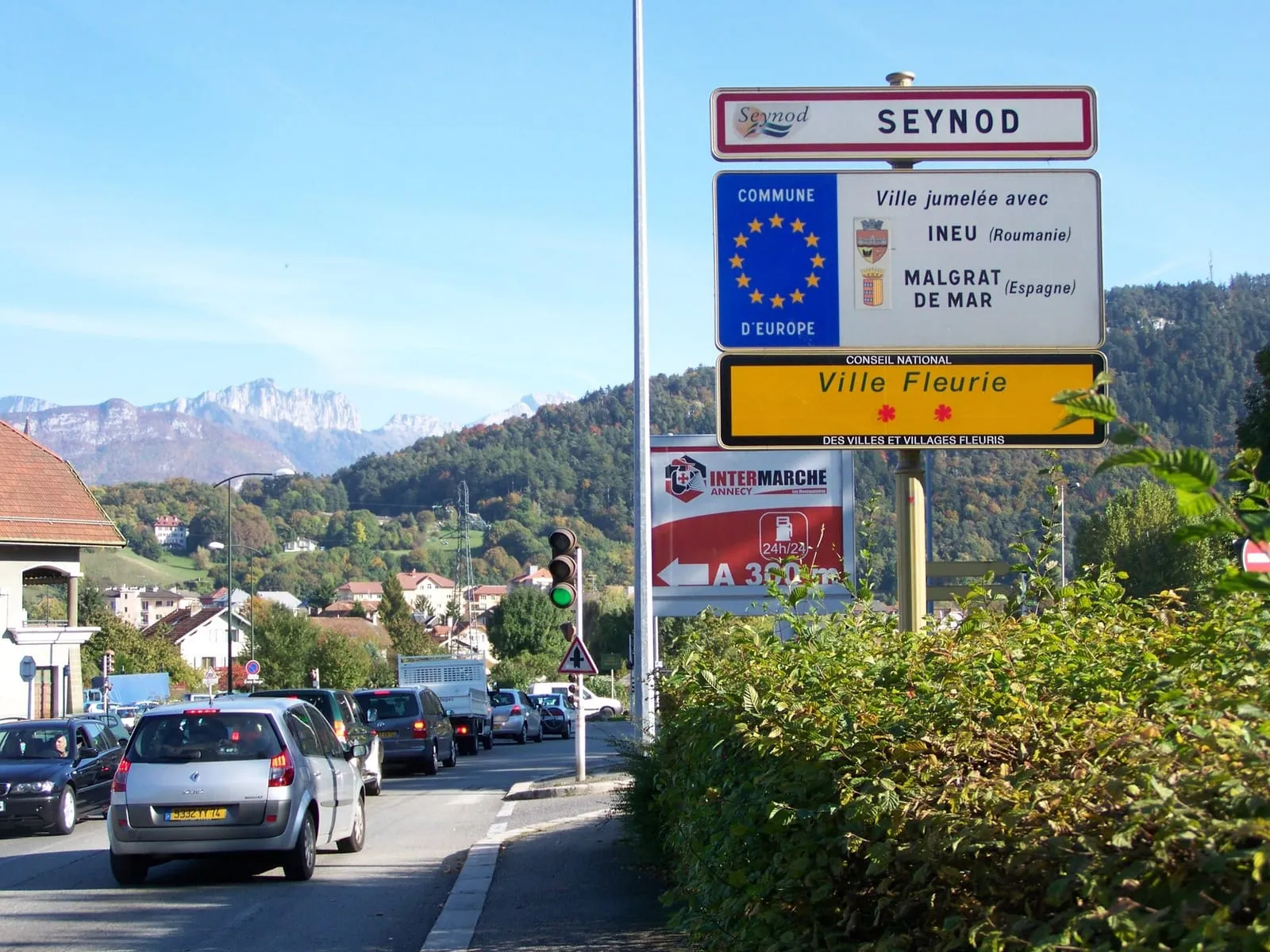 Le panneau d'entrée de Seynod, commune déléguée d'Annecy